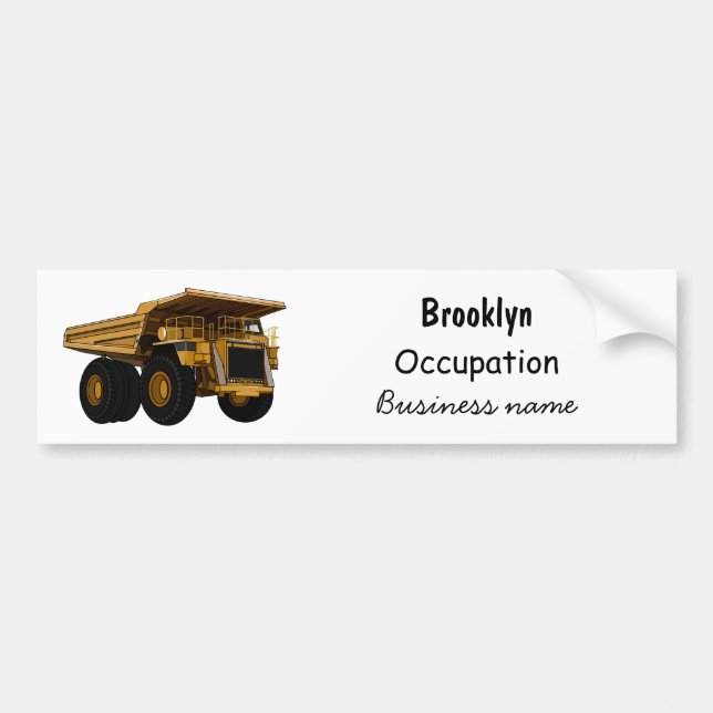 Haul truck cartoon illustration bumper sticker (Front)