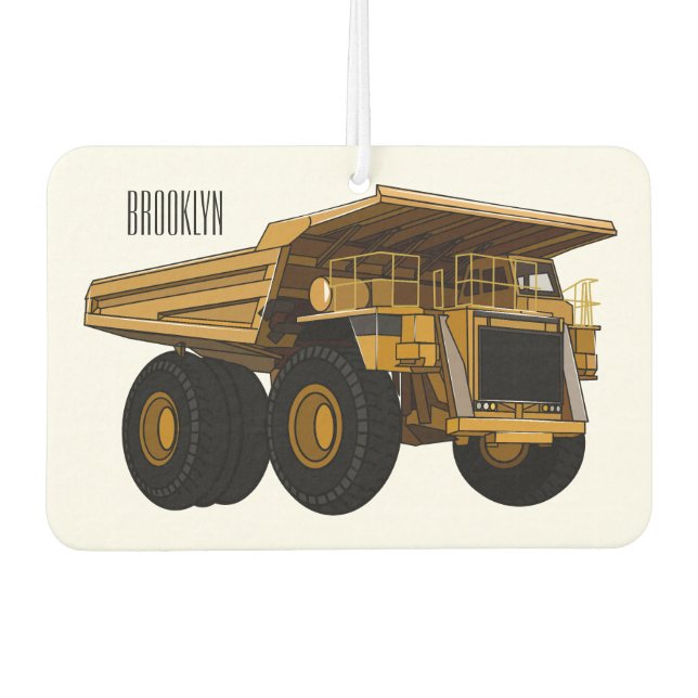 Haul truck cartoon illustration car air freshener (Front)