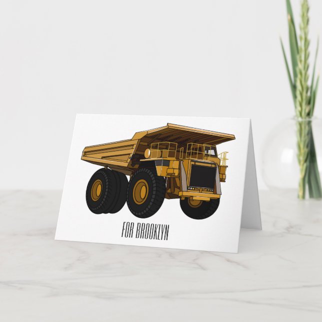 Haul truck cartoon illustration card (Front)