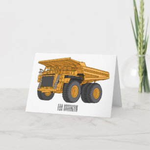Haul truck cartoon illustration  card