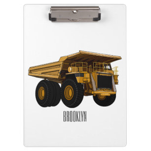 Haul truck cartoon illustration clipboard