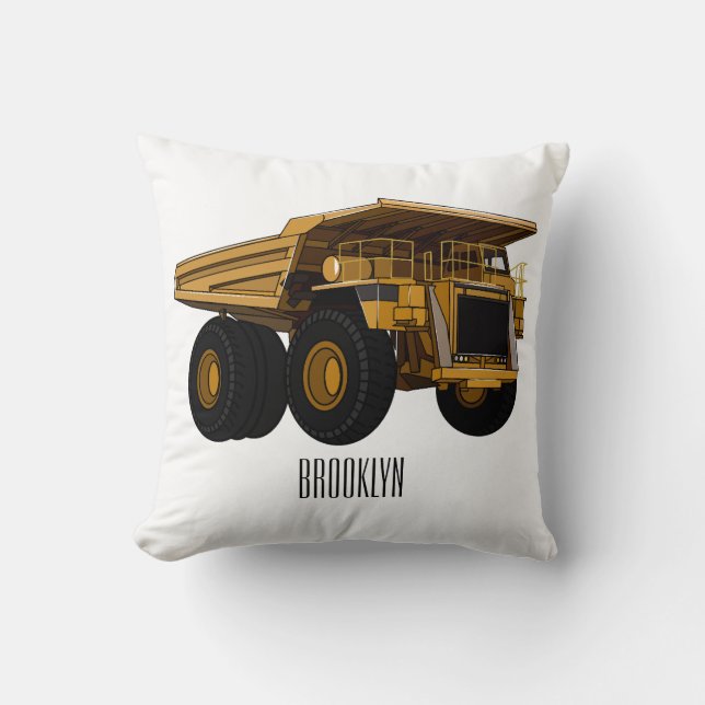 Haul truck cartoon illustration cushion (Front)