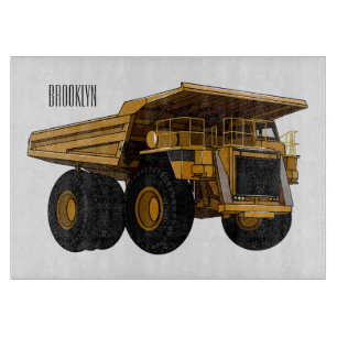Haul truck cartoon illustration cutting board