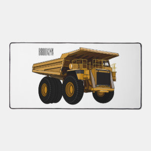 Haul truck cartoon illustration desk mat