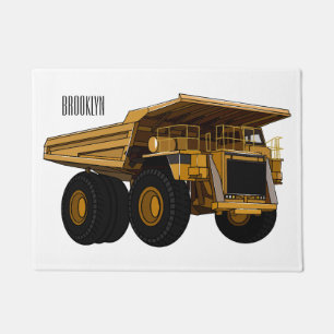 Haul truck cartoon illustration doormat