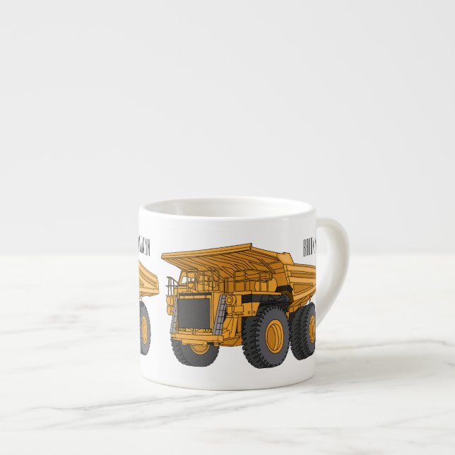 Haul truck cartoon illustration  espresso cup (Front Right)