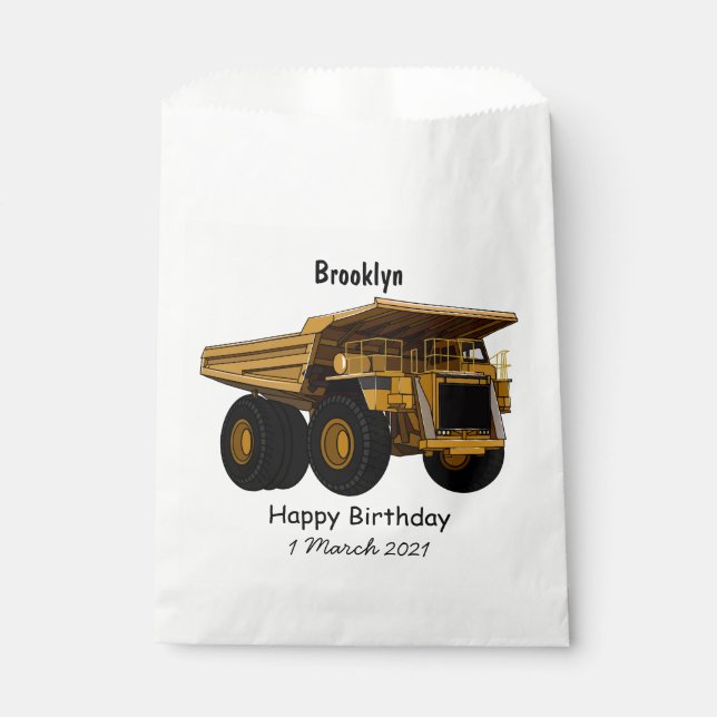 Haul truck cartoon illustration favour bags (Front)