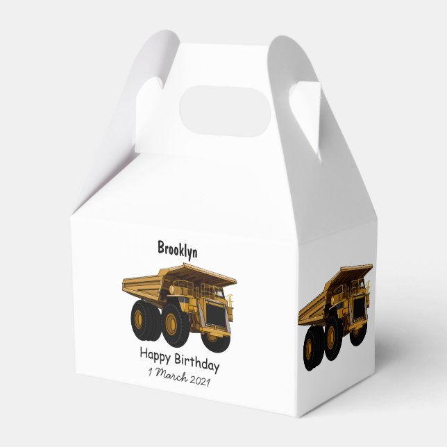 Haul truck cartoon illustration favour box (Front Side)