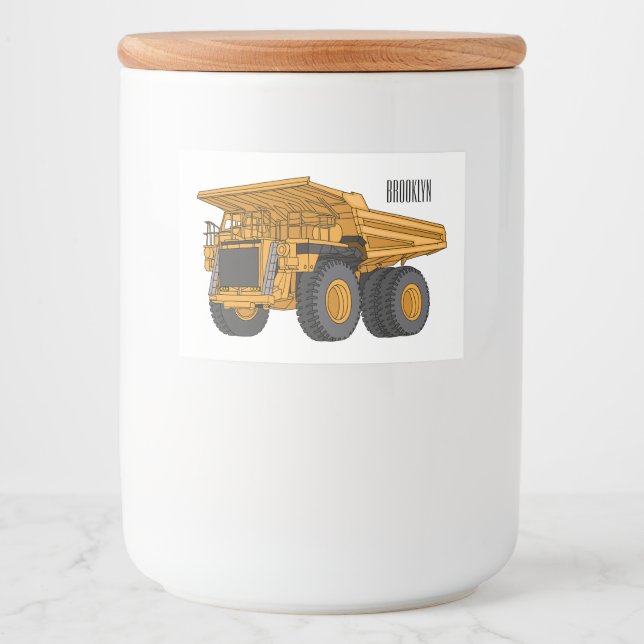 Haul truck cartoon illustration food label (Front)
