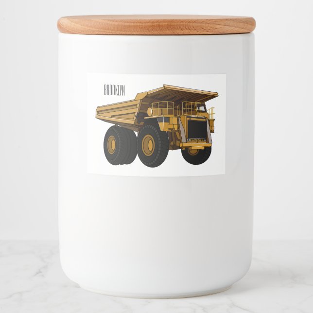 Haul truck cartoon illustration food label (Front)