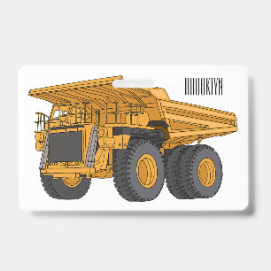 Haul truck cartoon illustration ID badge