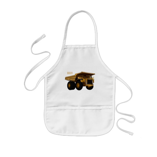 Haul truck cartoon illustration kids apron (Front)