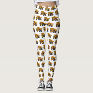 Haul truck cartoon illustration leggings
