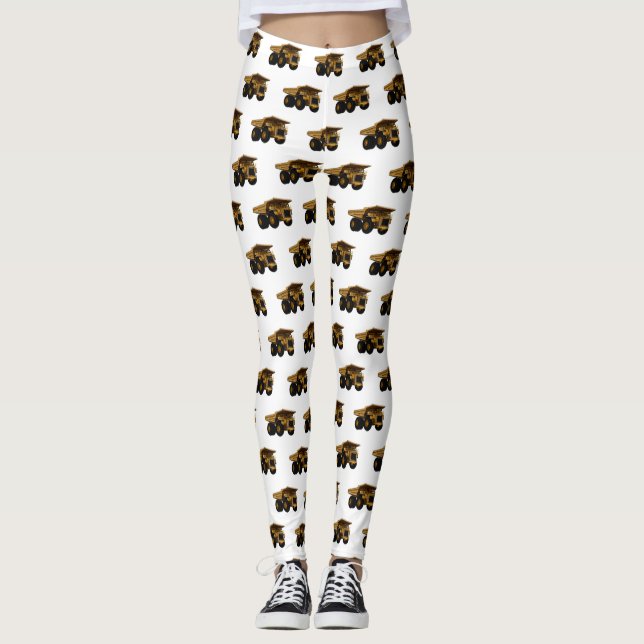 Haul truck cartoon illustration leggings (Front)