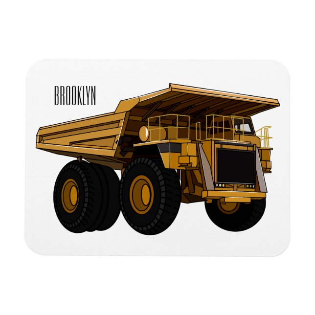 Haul truck cartoon illustration magnet (Horizontal)