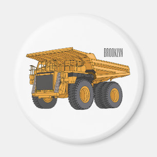 Haul truck cartoon illustration magnet
