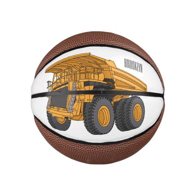Haul truck cartoon illustration  mini basketball (Front)