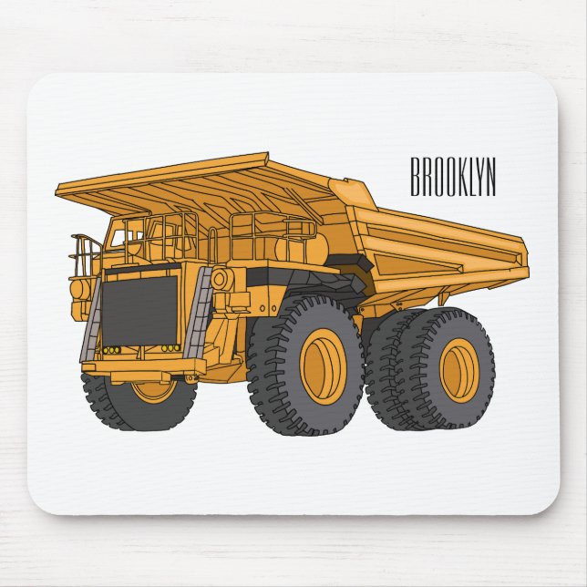 Haul truck cartoon illustration mouse mat (Front)