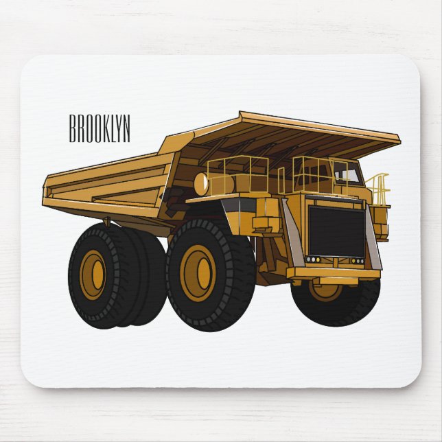 Haul truck cartoon illustration mouse mat (Front)