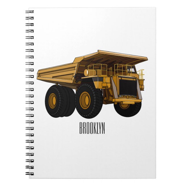 Haul truck cartoon illustration notebook (Front)