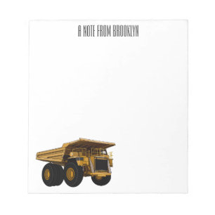Haul truck cartoon illustration notepad