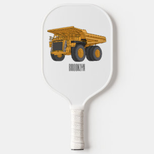 Haul truck cartoon illustration pickleball paddle