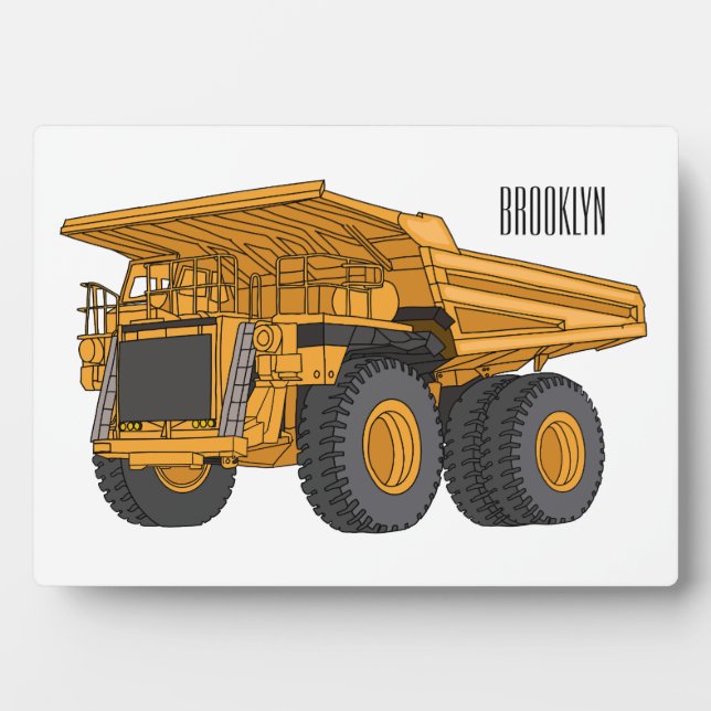 Haul truck cartoon illustration plaque (Front)