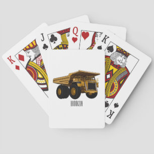 Haul truck cartoon illustration playing cards