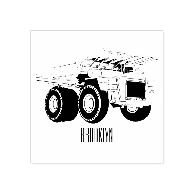 Haul truck cartoon illustration rubber stamp (Imprint)