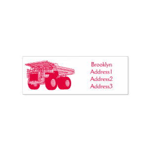 Haul truck cartoon illustration self-inking stamp