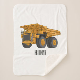 Haul truck cartoon illustration sherpa blanket