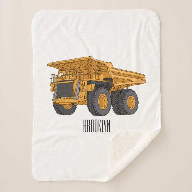 Haul truck cartoon illustration sherpa blanket (Front)