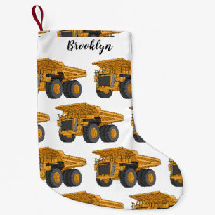 Haul truck cartoon illustration small christmas stocking