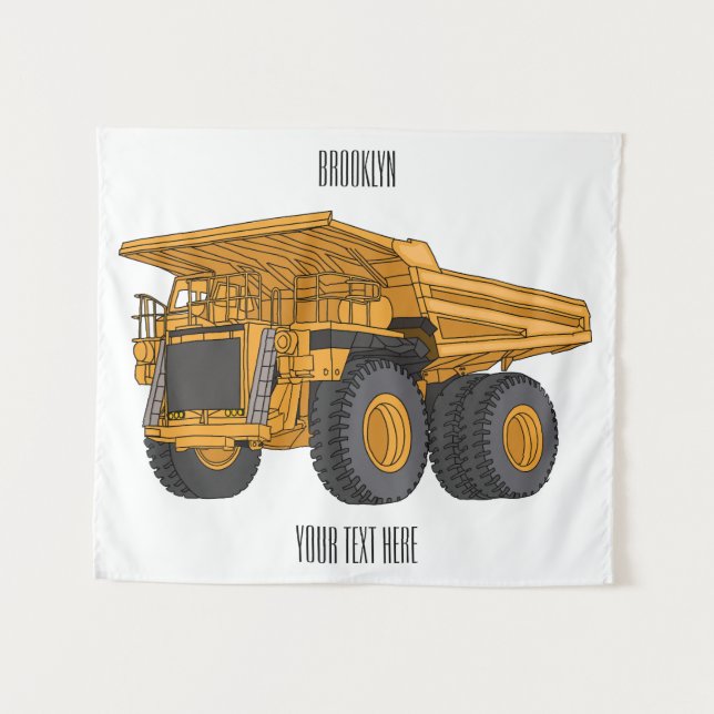 Haul truck cartoon illustration  tapestry (Front (Horizontal))