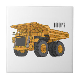 Haul truck cartoon illustration tile
