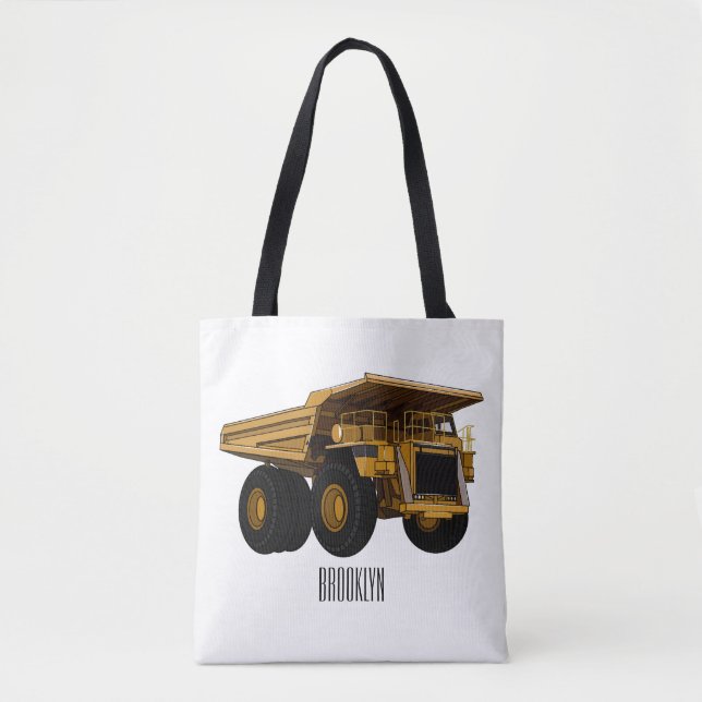 Haul truck cartoon illustration tote bag (Front)