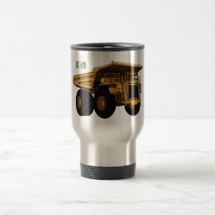 Haul truck cartoon illustration travel mug