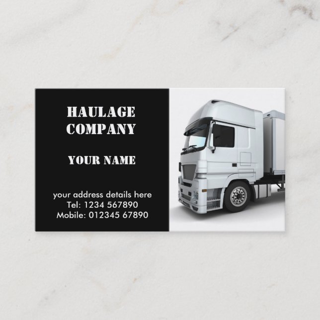 Haulage Company Business Card (Front)