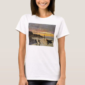Hauling a Boat Ashore, Honfleur by Claude Monet T-Shirt