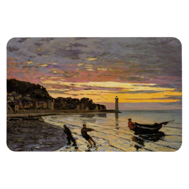 Hauling a Boat Ashore, Honfleur Magnet (Horizontal)