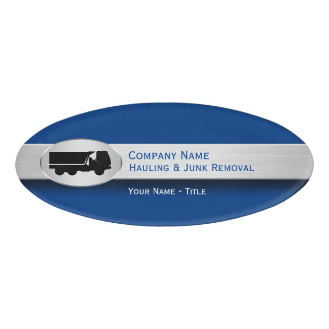 Hauling And Junk Removal Employee Name Tag (Front)