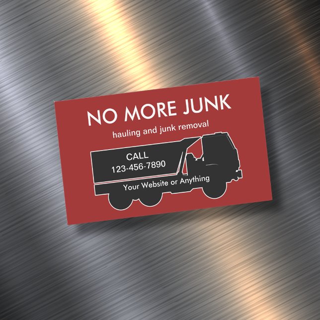 Hauling And Junk Removal Theme Magnetic  Magnetic Business Card (Creator Uploaded)