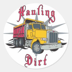 Hauling Dirt Dump Truck Classic Round Sticker