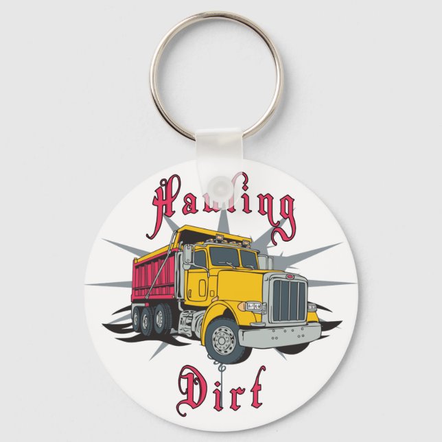 Hauling Dirt Dump Truck Key Ring (Front)