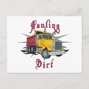 Hauling Dirt Dump Truck Postcard
