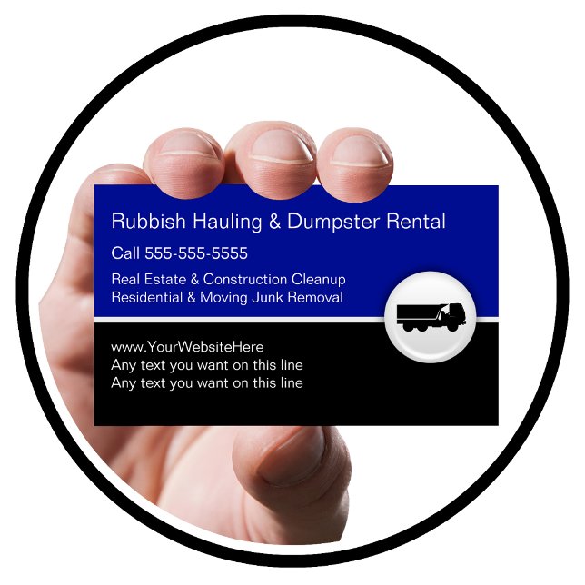 Hauling Dumpster Business Cards (Creator Uploaded)