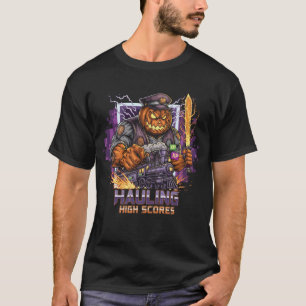 Hauling High Scores Halloween Gamer T-Shirt   Retr