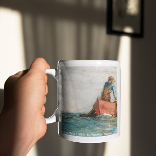 Hauling In The Nets (1887) By Winslow Homer Coffee Mug
