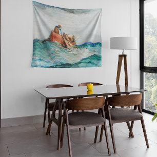 Hauling In The Nets (1887) By Winslow Homer Tapestry