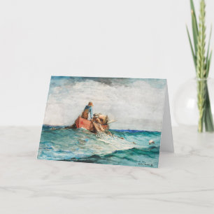 Hauling In The Nets (1887) By Winslow Homer Thank You Card